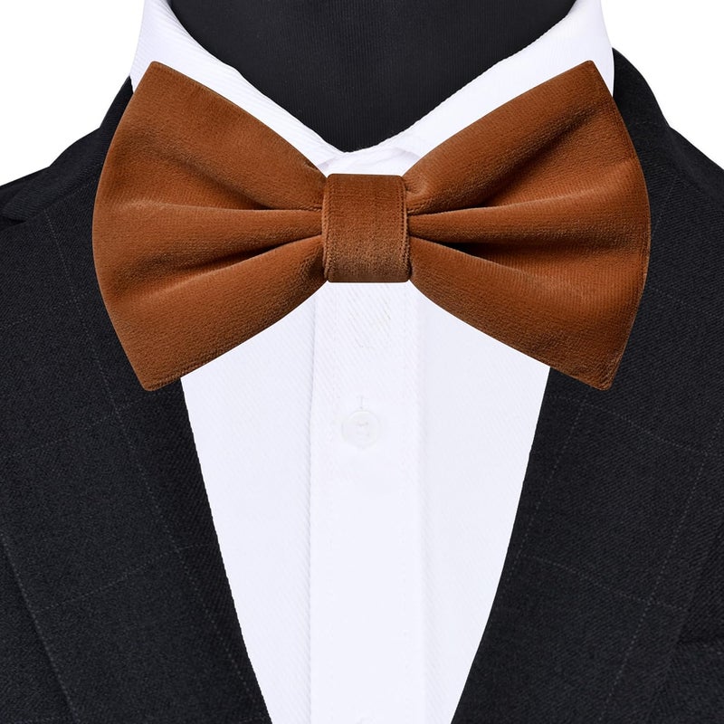 Branduce Velvet Bow Ties for Men Adjustable Pre-tie Bowtie Tuxedo Bowties for Wedding - Image 2